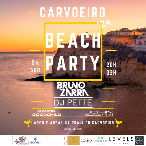 Bruno Zarra, DJ Pette, John Goulart e Davon Goodchild s&atilde;o os nomes do cartaz do &ldquo;Carvoeiro Beach Party &lsquo;24&rdquo;