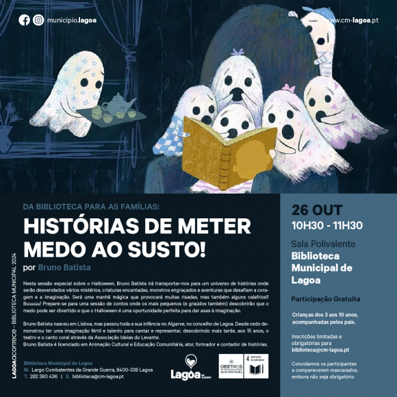 Hist&oacute;rias de meter medo ao susto! na Biblioteca Municipal de Lagoa
