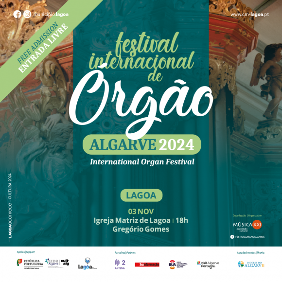Festival Internacional de &Oacute;rg&atilde;o do Algarve na Igreja Matriz de Lagoa