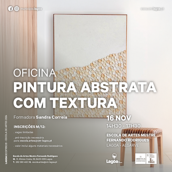  Pintura Abstrata com Textura na Escola de Artes Mestre Fernando Rodrigues