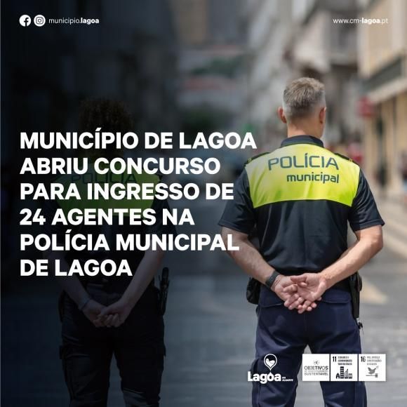 Concurso Externo de Ingresso para a Pol&iacute;cia Municipal de Lagoa