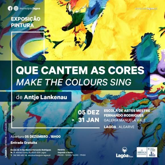 Escola de Artes Mestre Fernando Rodrigues recebe a Exposi&ccedil;&atilde;o de Pintura Que Cantem as Cores - Make the Colours Sing