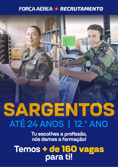 For&ccedil;a A&eacute;rea tem concurso aberto para o recrutamento de jovens com idades entre os 18 e os 24 anos