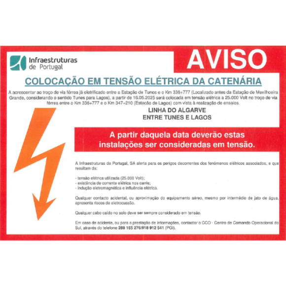 Eletrifica&ccedil;&atilde;o da Linha Ferrovi&aacute;ria do Algarve &ndash; Tro&ccedil;o entre Tunes e Lagos