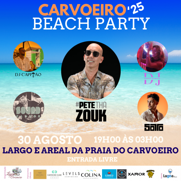 Praia do Carvoeiro recebe a maior festa do ver&atilde;o com Pete Tha Zouk e nomes de topo da m&uacute;sica eletr&oacute;nica