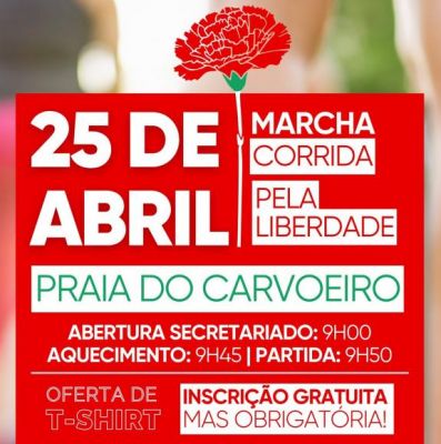 Marcha e Corrida pela Liberdade: Celebre o 25 de abril na Praia do Carvoeiro
