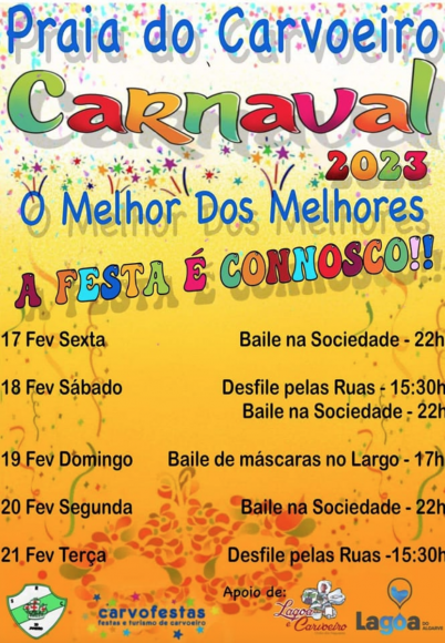 Praia do Carvoeiro volta a receber o maior Carnaval do Concelho Praia do Carvoeiro volta a receber o maior Carnaval do Concelho